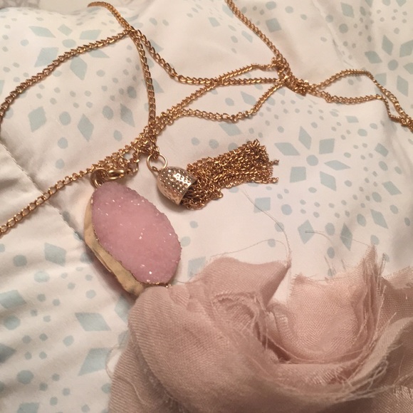 Plunder set-Gold tone tassel cloth crystal pendant - Picture 1 of 2